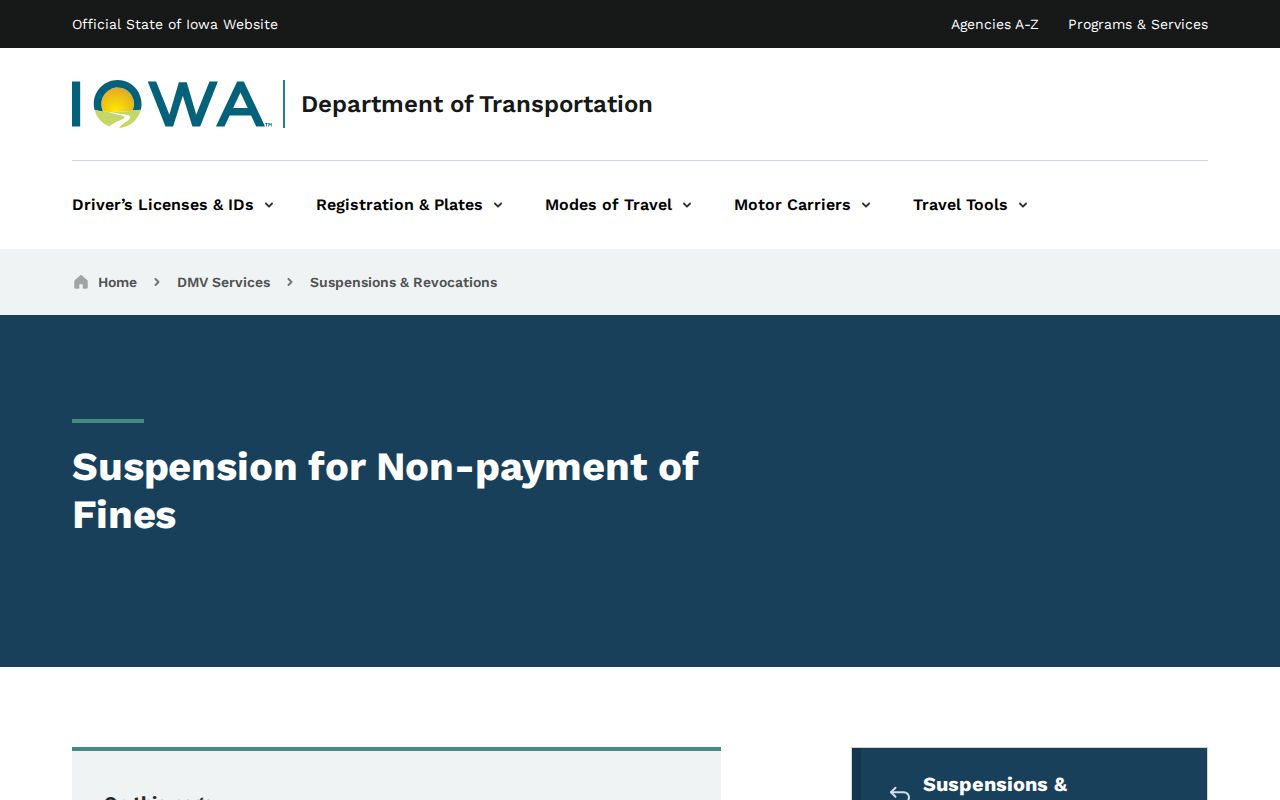 Iowa DOT court debt suspension and reinstatement guidance